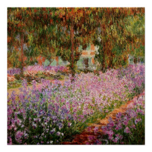 Poster Monet - Irises dans le jardin de Monet