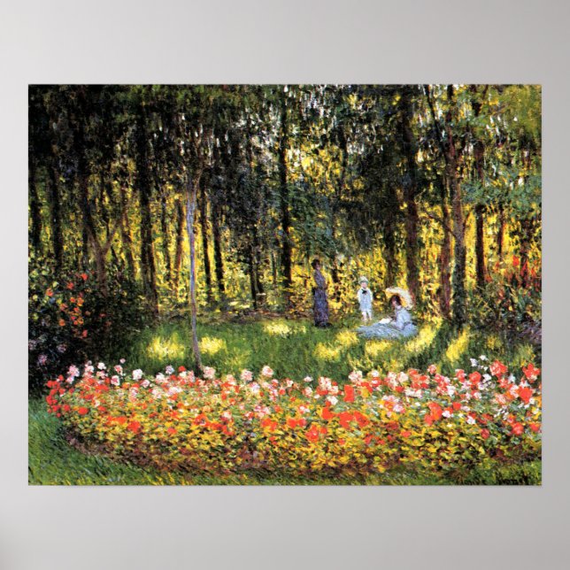 Poster Monet - La famille de l'artiste dans le jardin (Devant)
