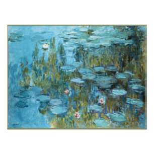 Poster Monet - Lys d'eau (turquoise)