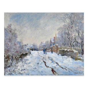 Poster Monet - Paysage enneigé à Argenteuil
