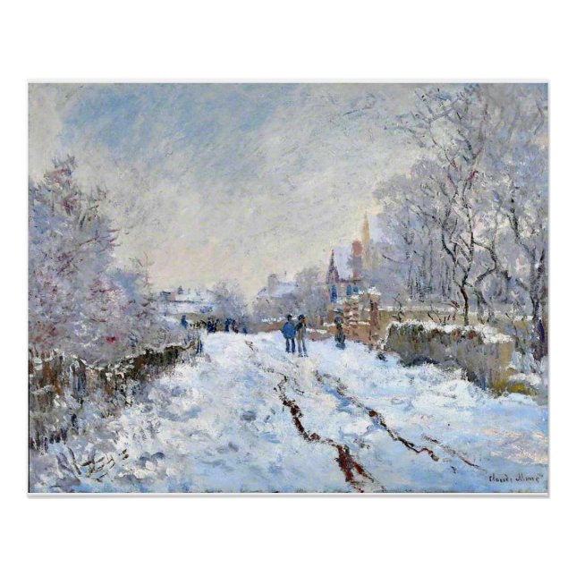 Poster Monet - Paysage enneigé à Argenteuil (Devant)
