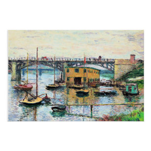 Poster Monet - Pont à Argenteuil le jour gris