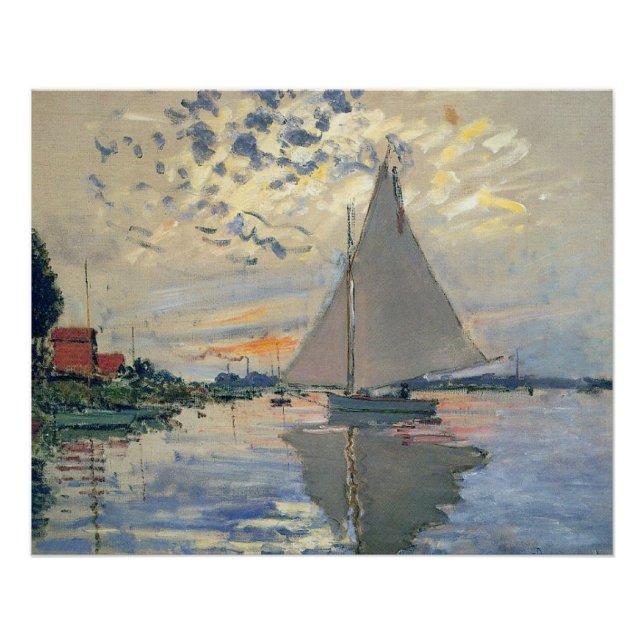 Poster Monet Sailboat Français Impressionnisme Art classi (Devant)