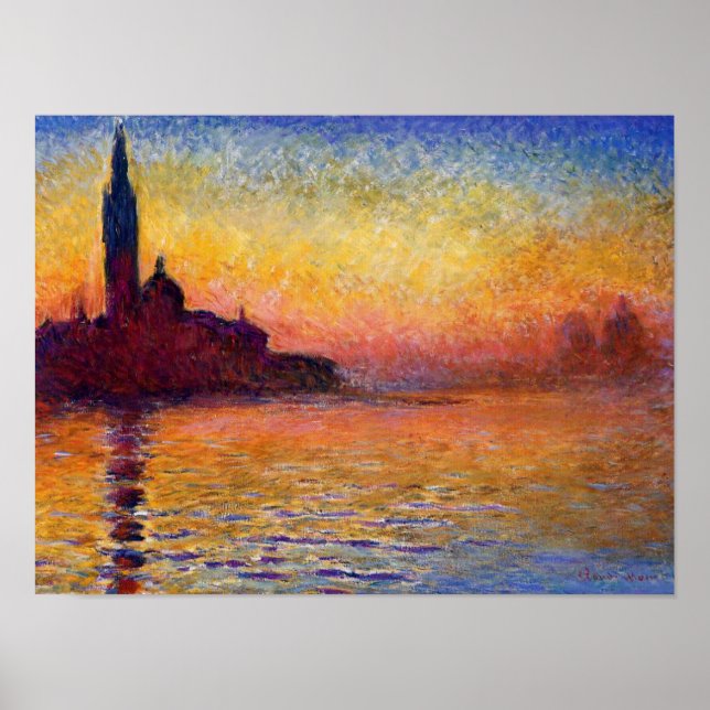Poster Monet - San Giorgio Maggiore à Dusk (Devant)