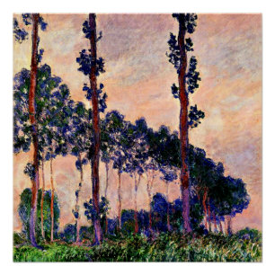 Poster Monet - Trois arbres en gris