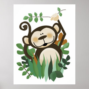 Poster Monkey Jungle Safari Mur Art Imprimer