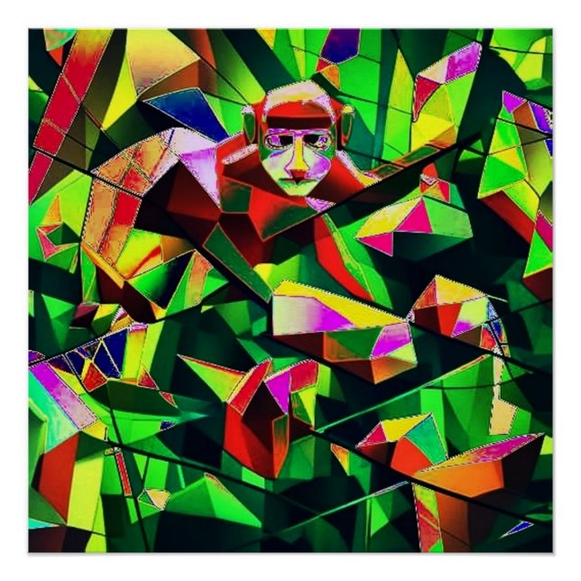 Poster Monkey Observe (Devant)