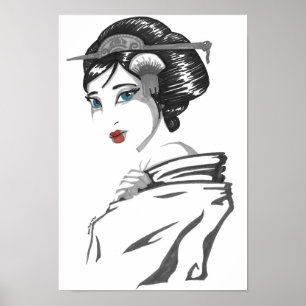 Poster Monochrome geisha