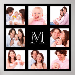 Poster Monogramme de collection de photos de famille pers