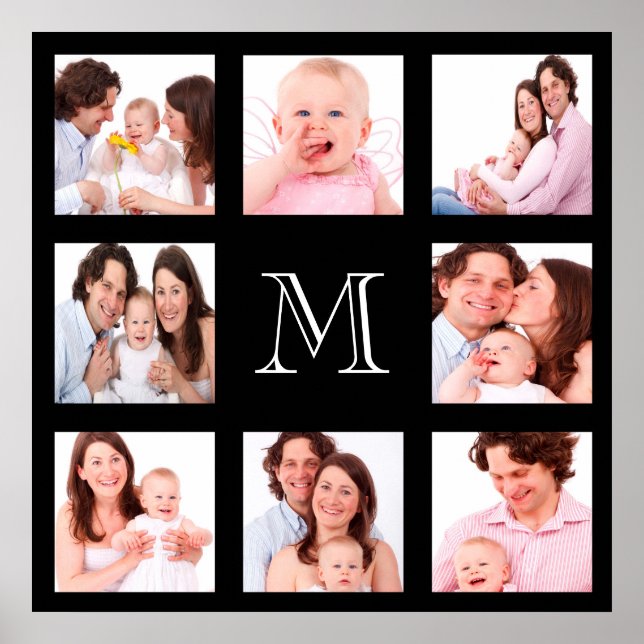 Poster Monogramme de collection de photos de famille pers (Devant)