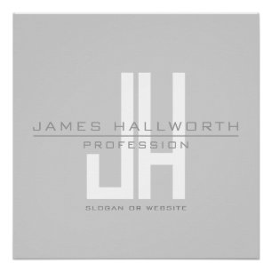 Poster Monogramme d'entreprise moderne   Gris