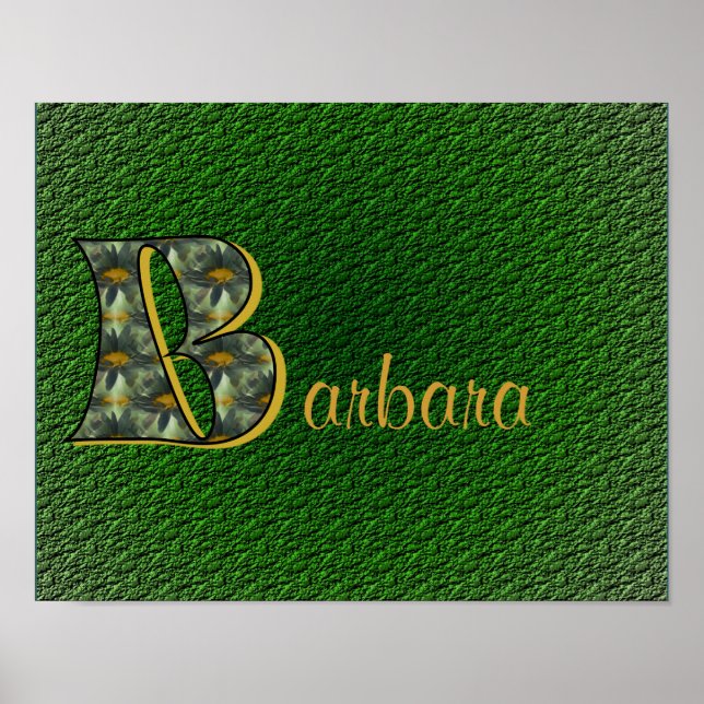 Poster Monogramme Initiale B Fleurs Art Personnalisé (Devant)