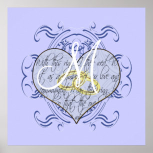 Poster Monogramme Mariage Vow Heart