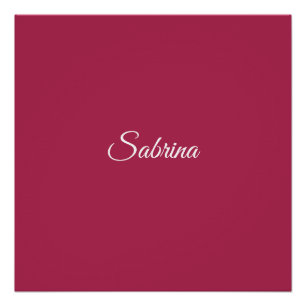 Poster Monogramme minimaliste rose cerise rose