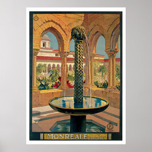 Poster Monreale Italy Vintage Travel