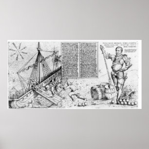 Poster Monsieur Francis Drake observe le chargement du