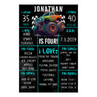 Monster Truck Anniversaire de fête Jalon