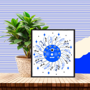 Poster Monstre bleu