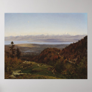 Poster Mont-Blanc vu de Saint-Cergues, 1869