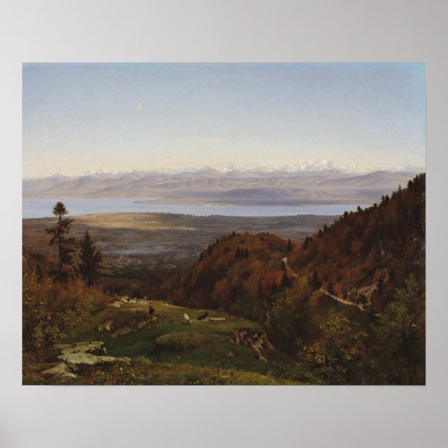 Poster Mont-Blanc vu de Saint-Cergues, 1869 (Devant)