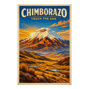 Poster Mont Chimborazo, Équateur, dans un style classique