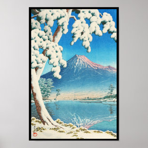 Poster Mont Fuji après la neige Hasui Kawase scène shin h