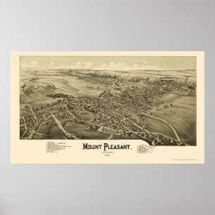 Poster Mont Pleasant, PA Carte panoramique - 1900