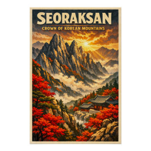 Poster Mont Seoraksan, Corée du Sud, dans un style classi
