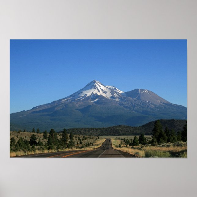 Poster Mont Shasta Californie - Volcan (Devant)