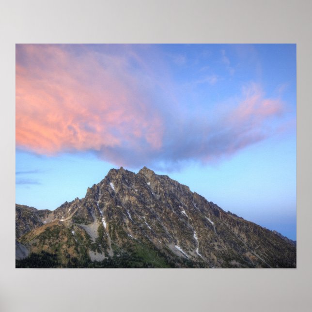 Poster Mont Stuart, au coucher du soleil (Devant)