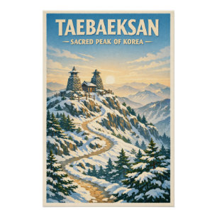 Poster Mont Taebaeksan, Corée du Sud, dans un style class