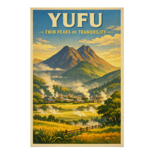 Poster Mont Yufu (Yufudake), Japon, dans un style classiq