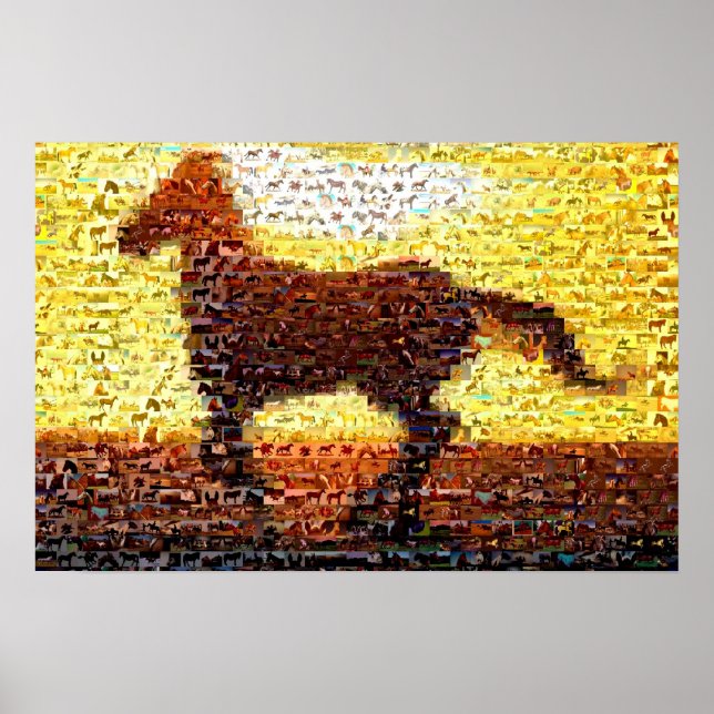 Poster Montage de cheval mosaïque collage (Devant)
