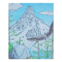 Montagne enneigée & Aigle