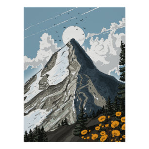 Poster Montagne enneigée de Suisse