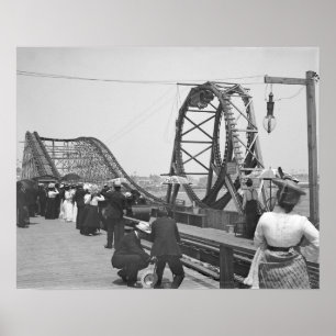 Poster Montagne russe à Atlantic City, 1901. Cru