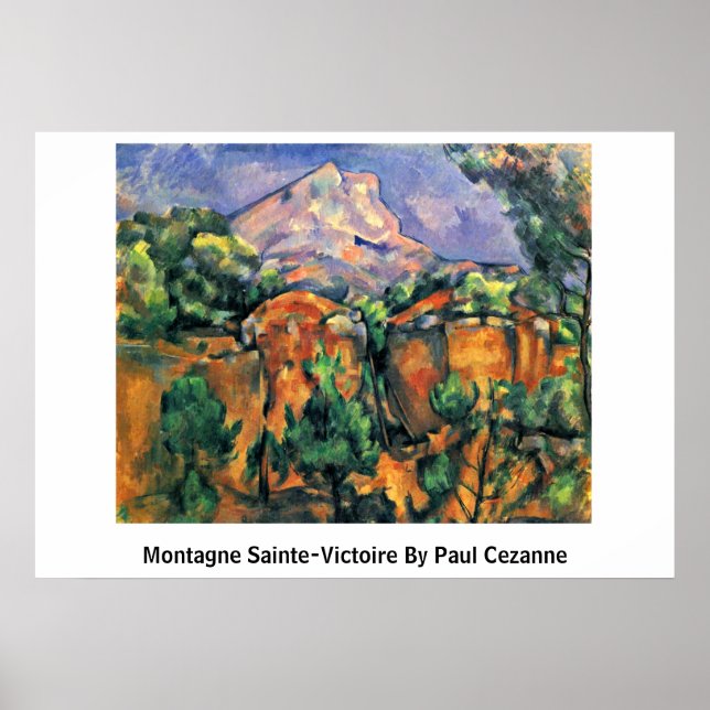 Poster Montagne Sainte-Victoire Par Paul Cezanne (Devant)