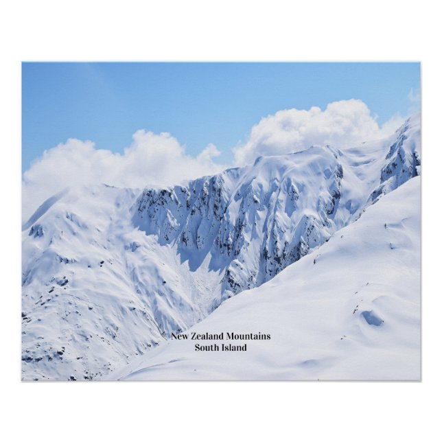 Poster Montagnes de Nouvelle-Zélande (Devant)