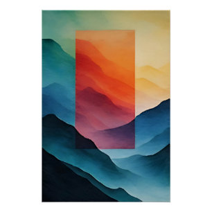 Poster Montagnes de rêve abstraites