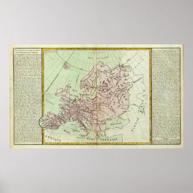Poster Montagnes et fleuves d'Europe (Devant)