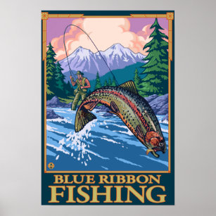 Poster MontanaBlue Ribbon Pêche à la volée