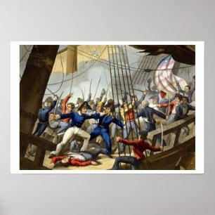 Poster Montant à bord et prenant du bateau américain