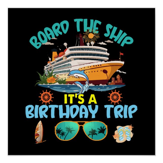 Poster Monter à Bord C'est Un Voyage D'anniversaire (Devant)