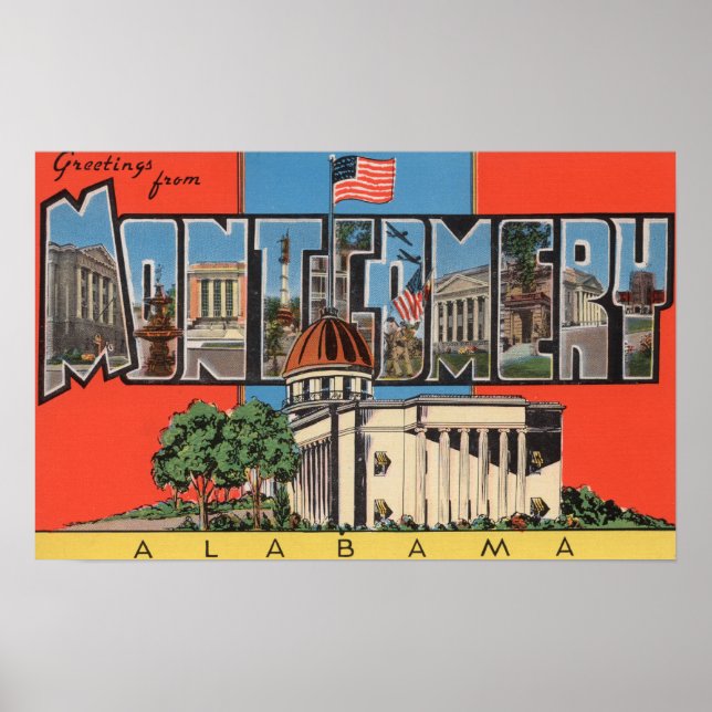 Poster Montgomery, Alabama (Capital Bldg) (Devant)