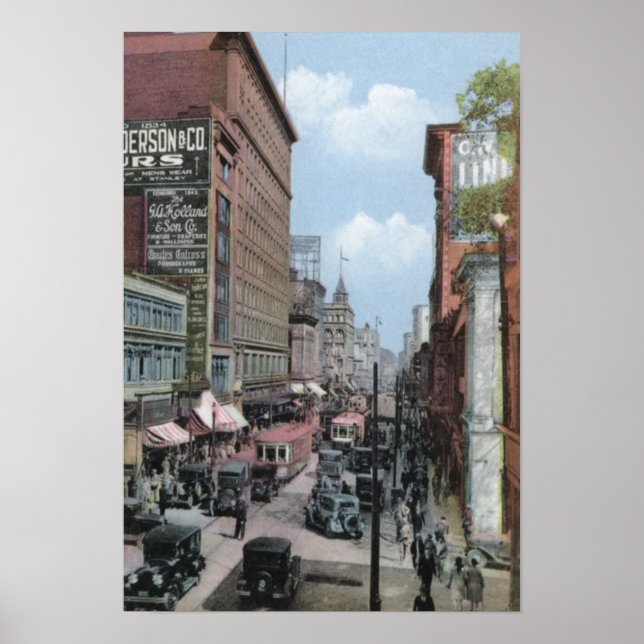 Poster Montréal Québec Canada Rue Sainte-Catherine (Devant)