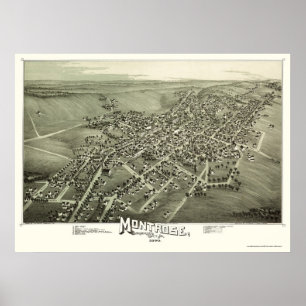 Poster Montrose, PA Carte panoramique - 1890