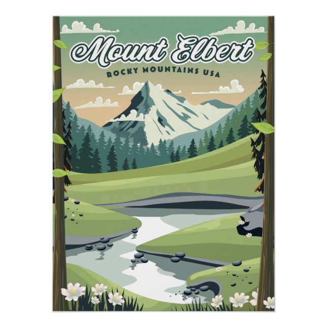 Poster Monts Elbert Rocky Mountains (Devant)