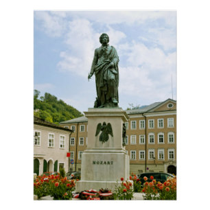 Poster Monument Mozart à Salzbourg, Autriche