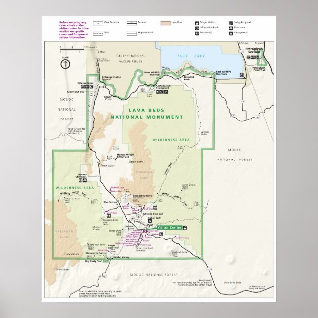 Poster Monument national de Lava Beds (Devant)