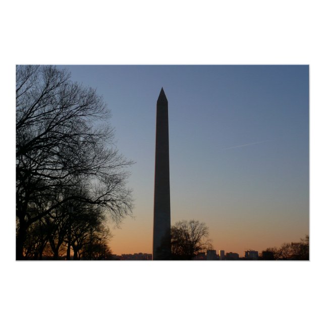 Poster Monument Washington au coucher du soleil à DC (Devant)